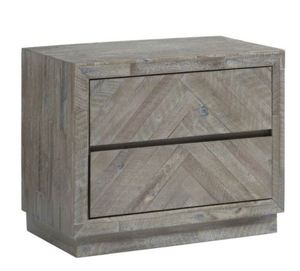 lot 1379 image: The Gray Barn Morning Star Solid Wood 2-drawer Nightstand in Rustic Latte- Retail$302.99