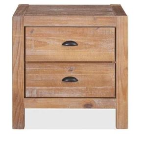 lot 1395 image: MONTAK 2 DRAWER NIGHTSTAND RUSTIC WALNUT