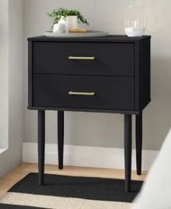 lot 368 image: 2-drawer Nightstand with 4 Metal Legs Retail$104.99