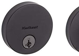 lot 6257 image: Kwikset Deadbolt Low Profile Single Cylinder Matte Black
