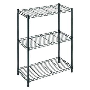 lot 6263 image: HDX Black 3-Tier Metal Wire Shelving Unit (24 in. W x 30 in. H x 14 in. D)