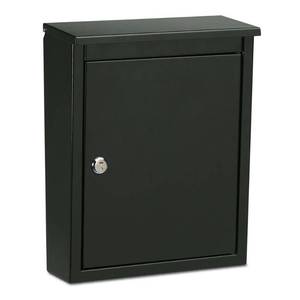 lot 6271 image: Architectural Mailboxes Chelsea Locking Wall Mount Mailbox, Black