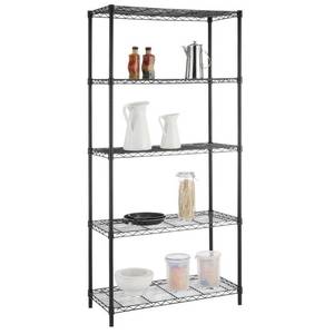 lot 6275 image: HDX Black 5-Tier Steel Wire Shelving Unit (36 in. W x 72 in. H x 16 in. D)