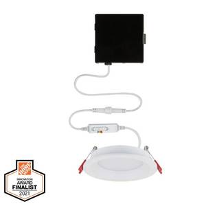 lot 6290 image: Commercial Electric True Baffle High Lumen 4 in. Selectable CCT New Construction and Remodel Integrated LED Recessed Lighting Kit