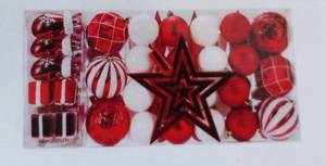 lot 1676 image: RedWhite Ornaments