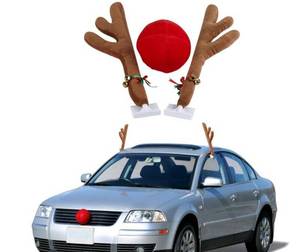 lot 1753 image: Reindeer Antlers and Nose Car Decoration