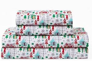 lot 1772 image: Four Piece Holiday Sheet Set