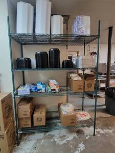 lot 33641 image: Green Metro Rack Shelving