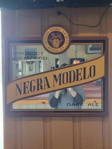 lot 33670 image: Negra Modelo Mirror Bar Decor
