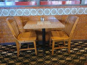 lot 35431 image: 2 Person Dining Table with Tile with 2 Chairs