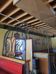 lot 35497 image: Hand Crafted Rod Iron Awning