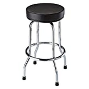 lot 3373 image: Torin Big Red 360 Degree Swivel Garage Shop Padded Bar Stool Cushion Seat, Black