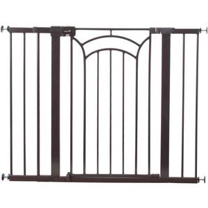 lot 3379 image: Safety 1st - Easy Install Tall & Wide Walk Thru Baby Gate - Brown