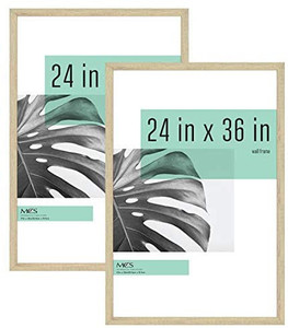 lot 3397 image: MCS Industries Studio Gallery Frames, 24x36 in, Natural Woodgrain, 2 Count
