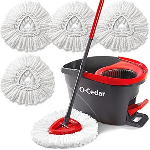 lot 3400 image: O-Cedar Easywring Microfiber Spin Mop & Bucket Floor Cleaning System with 4 Extra Refills