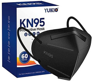 lot 3413 image: KN95 Face Mask, 60 Pack Cup Protective Masks, Filter Efficiency��95%, 5 Layers Filter Safety Mask Against PM2.5 Disposable KN95 Respirator Masks (Black)