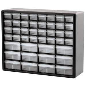 lot 3414 image: Akro-Mils 44-Drawer Stackable Storage Cabinets