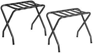 lot 3419 image: SONGMICS Luggage Rack, Black URLR64B-2 Pack