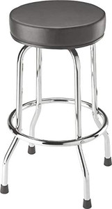 lot 3421 image: BIG RED Torin Swivel Bar Stool Padded GarageShop Seat with Chrome Plated Legs, Black