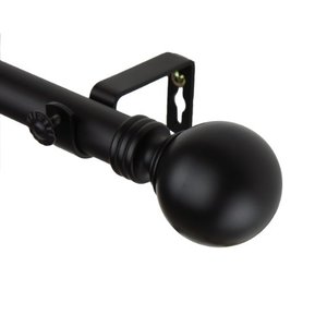 lot 3431 image: Rod Desyne 100-01-662 Globe Window Curtain Rod Set, 66-120 inch, Black