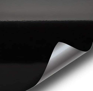 lot 3440 image: VViViD Gloss Black Vinyl Wrap Adhesive Film Air Release Decal Sheet (25ft x 5ft)