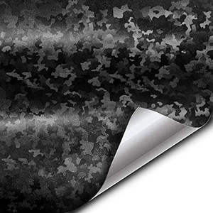 lot 3441 image: VViViD 2020 Edition Black Stealth Small Pattern Camouflage Vinyl Wrap Roll (6ft x 5ft)