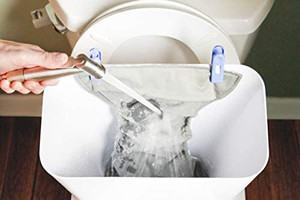 lot 3460 image: SimplyImagine SprayStand - Cloth Diaper Sprayer Splatter Shield - Contains Spray and Debris When Rinsing Cloth Diapers, Clothing, Shoes, and More in Toilet Spray Bucket Pail