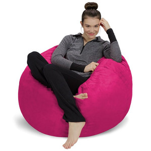 lot 3465 image: Sofa Sack 3 Passion Suede Bean Bag Chair, Pink