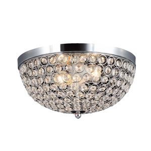 lot 3467 image: Elegant Designs 2 Light Elipse Crystal Flush Mount Ceiling Light