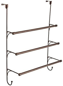 lot 4119 image: Franklin Brass Over The Door Triple Towel Rack with Hooks