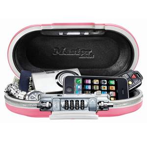 lot 4122 image: Master Lock Personal Safe, Set Your Own Combination Portable SafeSpace, 9-1732 in. Wide, Pink, 5900DPNK