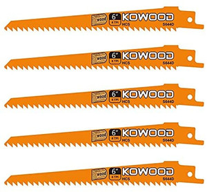 lot 4123 image: KOWOOD Reciprocating Saw Blades for ReciprocatingSawzall SawsSabre Saws- 12-Inch 5 Pcs Pack Wood Cutting Set