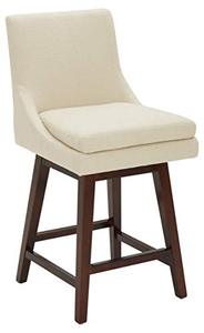 lot 5893 image: Amazon Brand �� Stone & Beam Alaina Contemporary High-Back Swivel Seat Counter Stool, 39H, Beige