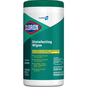 lot 5923 image: Clorox Commercial Solutions Disinfecting Wipes, Green, 75  Each (6pk)