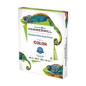 lot 5929 image: Hammermill Cardstock, Premium Color Copy, 60 lb, 8.5 x 11 - 1 Pack (250 Sheets) - 100 Bright, Made in the USA Card Stock, 122549R , White