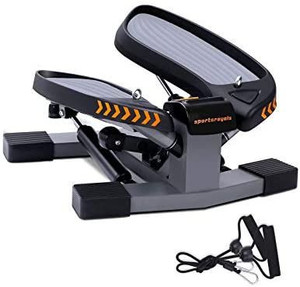 lot 5945 image: Sportsroyals Stair Stepper for Exercises-Twist Stepper with Resistance Bands and 330lbs Weight Capacity