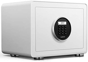 lot 5953 image: KAPUCI Deluxe Sleek Auto-Open Safes, Digital Keypad Screen Safe Box with Internal Light,Security Steel Home Safe,Suitable for Home, Office, Hotel, Money, Pistol, Jewelry(White)