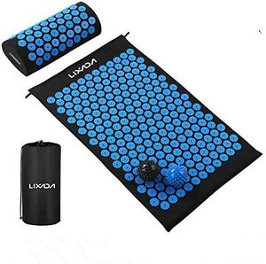 lot 5884 image: Acupressure Mat and Pillow Set for Lower Back Pain Relief & Muscle Relaxation - Acupuncture Mattress  Spiky Ball Massage Set for Back, Neck & Sciatic Nerve Pain - Relieves Tension at Pressure Points