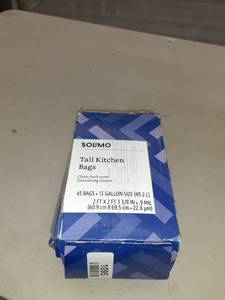 lot 1095 image: Amazon Brand - Solimo Tall Kitchen Drawstring Trash (pack Of 1)