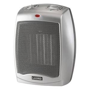 lot 1109 image: Lasko 1500W Ceramic Space Heater with Adjustable Thermostat,Model 754200, Silver