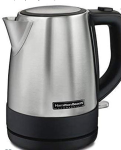 lot 1121 image: Hamilton Beach Commercial HKE110 1 Liter Hot Water Tea Kettle, Hospitality Rated, Stainless Steel