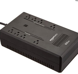 lot 1180 image: Amazon Basics Standby UPS 600VA 360W Surge Protector Battery Power Backup, 8 Outlets - Black