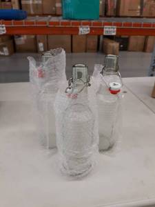 lot 1239 image: 3 Yeboda 16oz Clear Glass Bottles