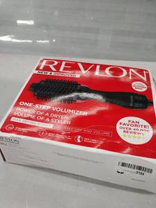 lot 1275 image: Revlon One-Step Hair Dryer and Volumizer Hot Air Brush, Black Blow Dryer