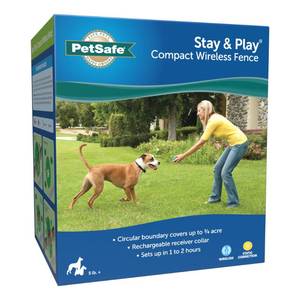 lot 1312 image: PetSafe Stay & Play Compact Wireless Fence for Dogs, Covers 34-Acre, Portable