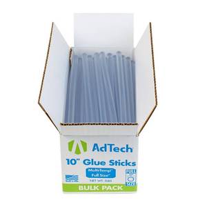lot 1318 image: Adtech 10 5lb Box of Full Size Multi-temp Glue Sticks AMOUNT UNKNOWN