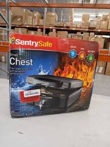 lot 1342 image: SentrySafe H0100 Fireproof Waterproof Box with Key Lock DOES NOT OPEN