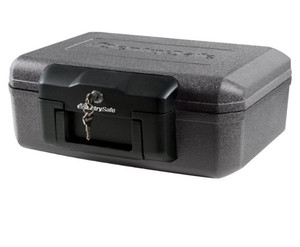 lot 1395 image: SentrySafe 1200 Fire-Resistant Box with Key Lock 0.18 Cu. ft. MODEL  UNKNOWN