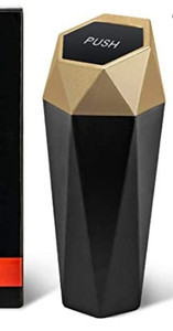lot 1396 image: OUDEW Car Trash Can with Lid, 2 ,Gold