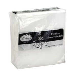 lot 1450 image: 4 - Lillian Tablesettings Premium White Napkins, Large Dinner Napkin, 3 Ply Paper White, 75 count